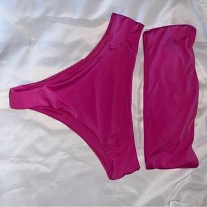 2 piece pink bathing suit
